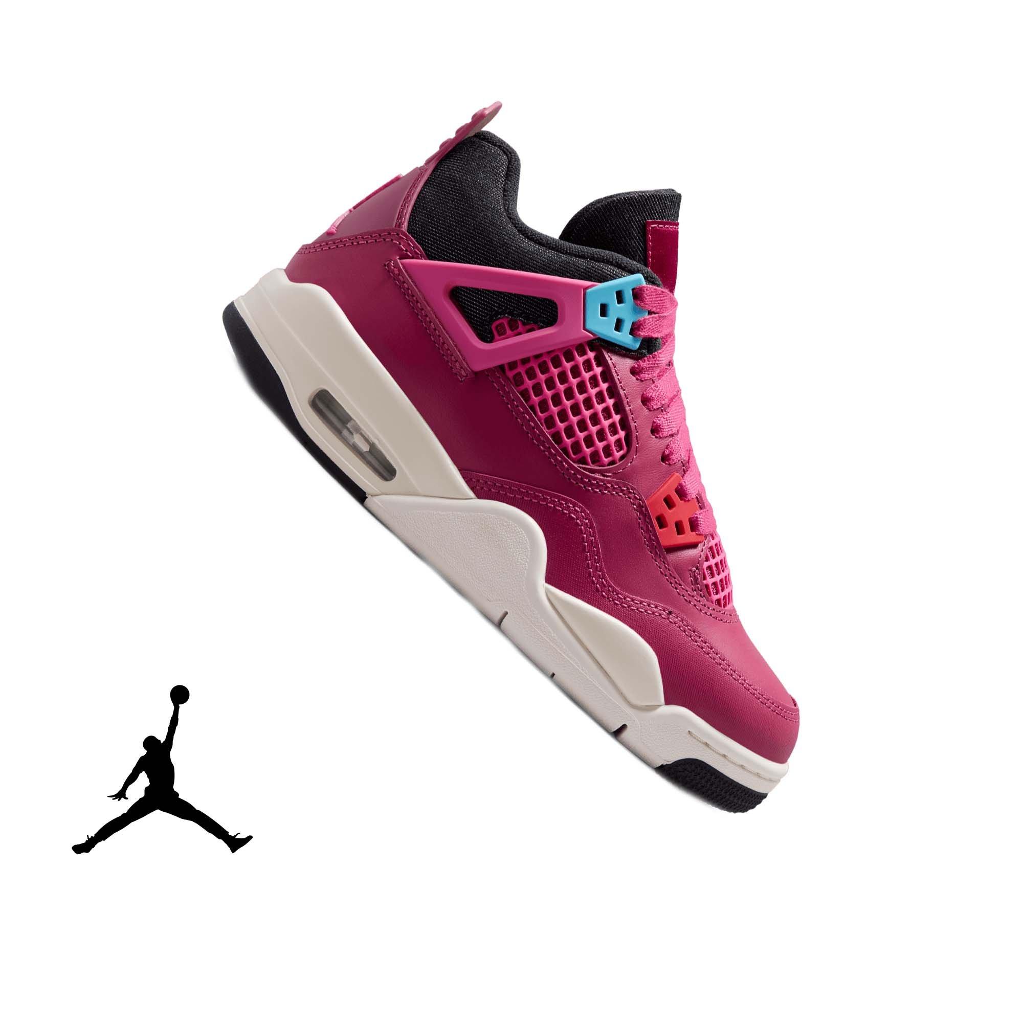 Jordan 4 Retro "She's A Star" Grade School Girls' Shoe - SWEET BEET/DESERT PINK/OFF NOIR/CHALK